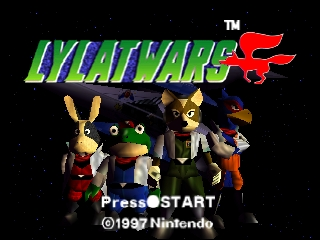 Lylat Wars title screen for Nintendo 64